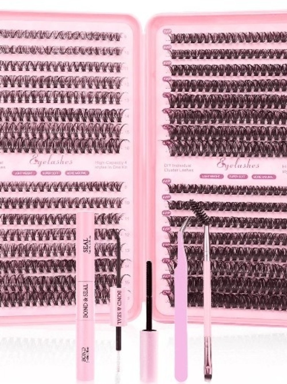 Pink Lash Extension Kit with Tools - Eyelashes Set